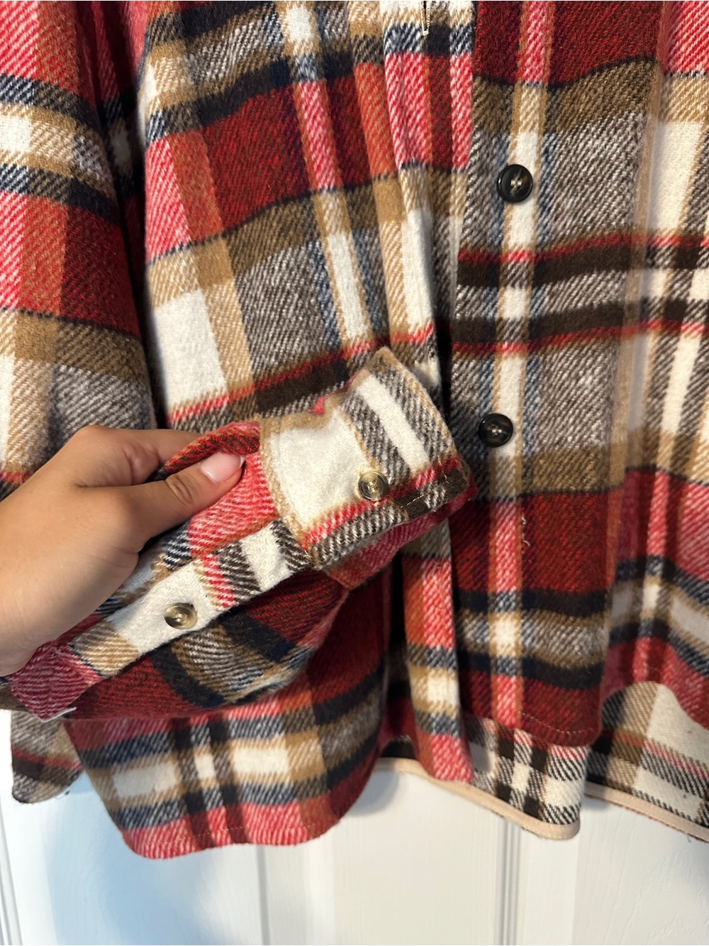 LAWLESS Red Plaid Button-Front Shacket - Picture 5 of 7